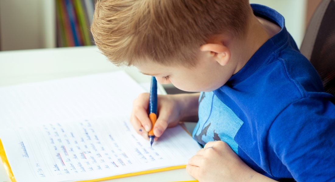 Boy doing homework